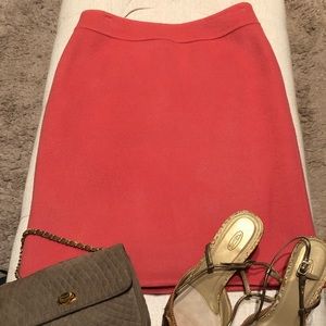 Warm rose brushed wool skirt